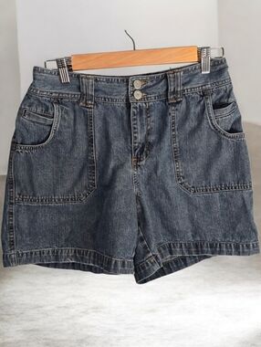 sonoma shorts women's size 10 blue denim jean shorts double-button double button